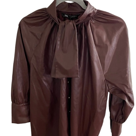 NWT Zara faux leather button up - Picture 2 of 2